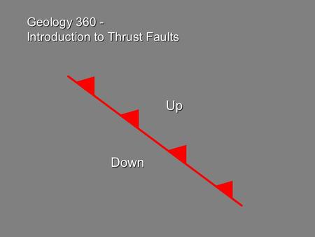 Geology 360 - Introduction to Thrust Faults Up Down.