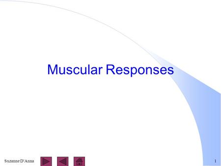 Suzanne D'Anna1 Muscular Responses. Suzanne D'Anna2 Threshold Stimulus l any stimulus strong enough to initiate action potential l minimal strength of.