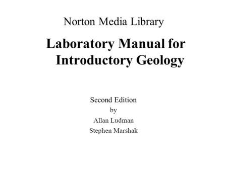 Laboratory Manual for Introductory Geology