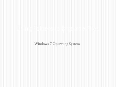 Using Folders to Organize Files