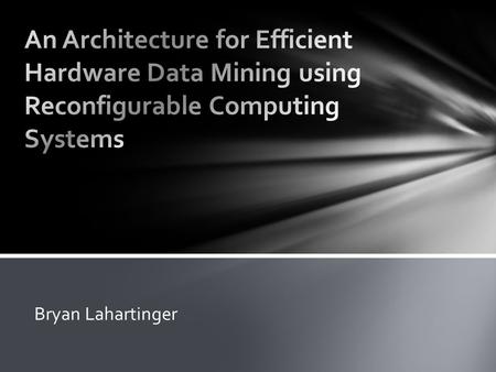 Bryan Lahartinger. “The Apriori algorithm is a fundamental correlation-based data mining [technique]” “Software implementations of the Aprioiri algorithm.