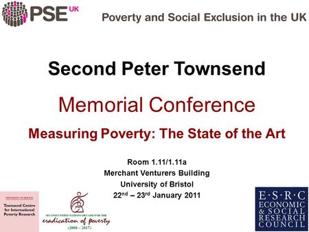 Measuring Poverty: The State of the Art Merchant Venturers Building