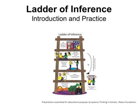 Ladder of Inference Introduction and Practice Presentation assembled for educational purposes by Systems Thinking in Schools, Waters Foundation.