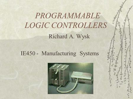 PROGRAMMABLE LOGIC CONTROLLERS