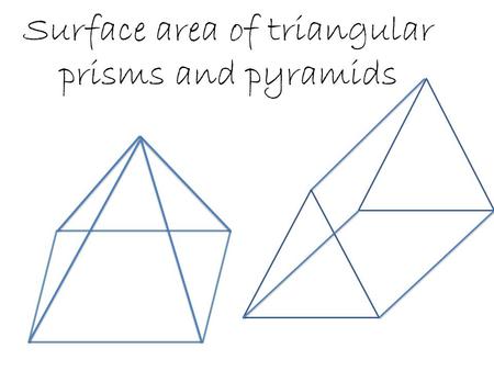 Surface area of triangular prisms and pyramids