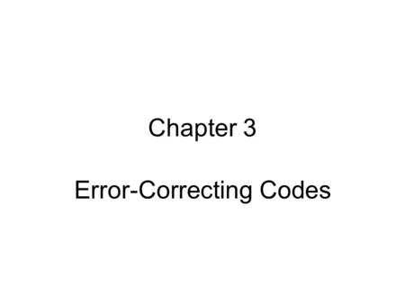 Error-Correcting Codes