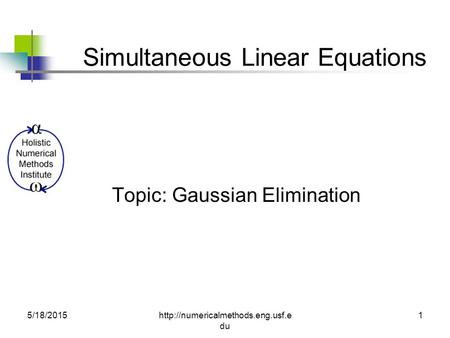 Simultaneous Linear Equations