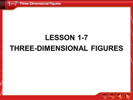 THREE-DIMENSIONAL FIGURES