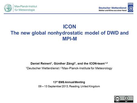 ICON The new global nonhydrostatic model of DWD and MPI-M