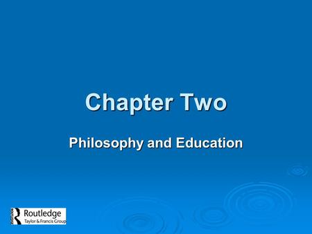 Philosophy and Education