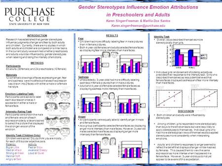 INTRODUCTION Research has established that gender stereotypes influence judgments of anger and fear by both adults and children. Currently, there are no.