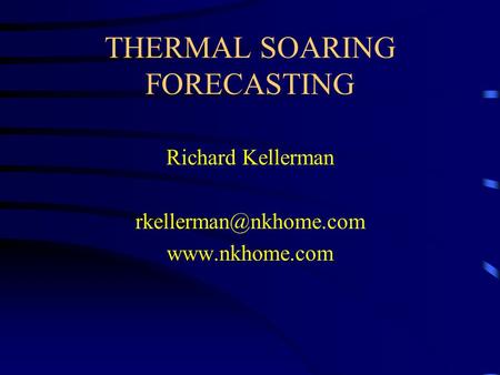 THERMAL SOARING FORECASTING