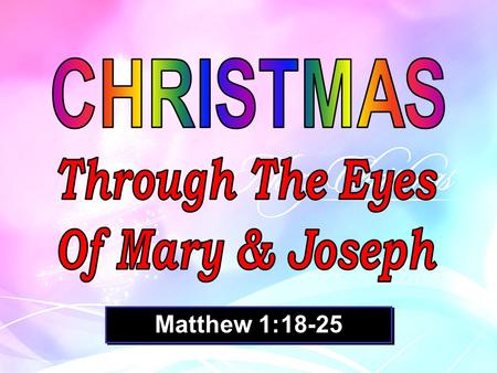 Matthew 1:18-25. Matthew 1:18-25…. “ 18 This is how the birth of Jesus the Messiah came about: His mother Mary was pledged to be married to Joseph, but.