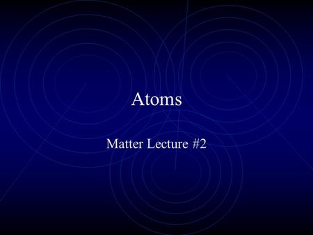 Atoms Matter Lecture #2. I. Structure of the Atom A. There are 3 main parts the the atom (subatomic particles) 1. Proton (+): has a positive charge and.