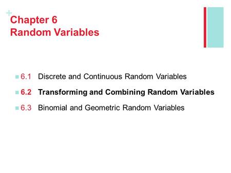 Chapter 6 Random Variables