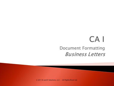 Document Formatting Business Letters