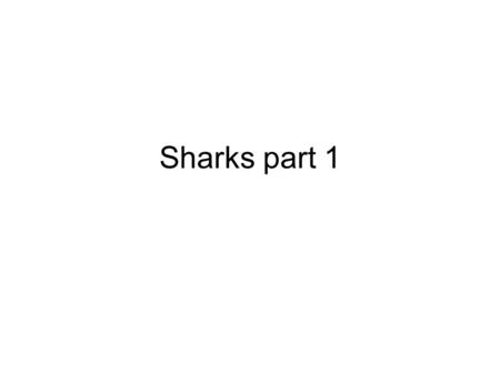 Sharks part 1. Sharks Characteristics & Physiology.