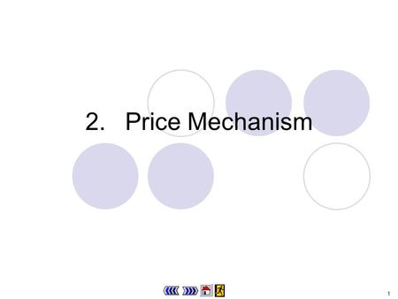 1 2.Price Mechanism 2 Chapter 2 : main menu 2.1 Nominal price and relative price Progress Checkpoint 1 2.2Demand Theory in Life 2.1 Progress Checkpoint.