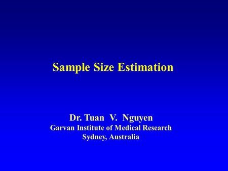 Sample Size Estimation