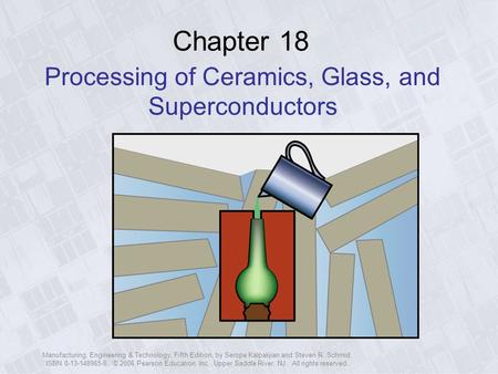 Manufacturing, Engineering & Technology, Fifth Edition, by Serope Kalpakjian and Steven R. Schmid. ISBN 0-13-148965-8. © 2006 Pearson Education, Inc.,