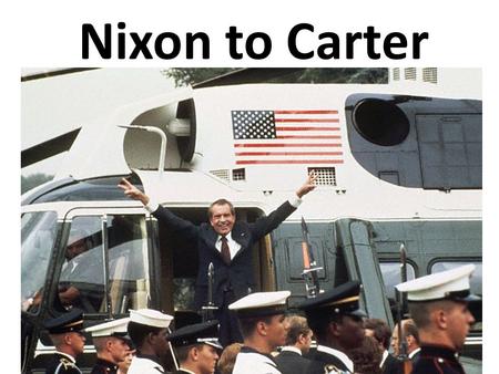 Nixon to Carter. Nixon, Ford, & Carter Took office in 69 & determined conservative New Federalism: give back some of the power & responsibilities to states.