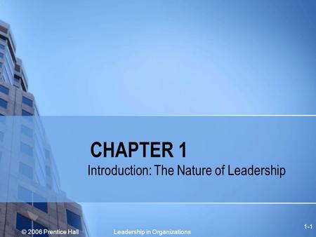 Introduction: The Nature of Leadership