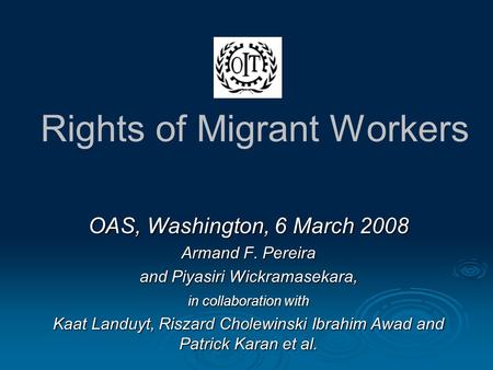 Rights of Migrant Workers