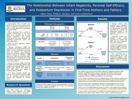 Introduction Research Question ▪ Approximately 13% of mothers and fathers in the community develop clinical levels of depressive symptoms after the birth.