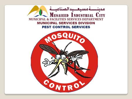 MUNICIPAL & FACILITIES SERVICES DEPARTMENT MUNICIPAL SERVICES DIVISION PEST CONTROL SERVICES.