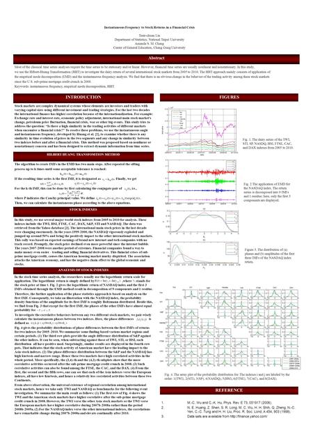 Abstract Most of the classical time series analyses require the time series to be stationary and/or linear. However, financial time series are usually.