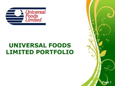 UNIVERSAL FOODS LIMITED PORTFOLIO