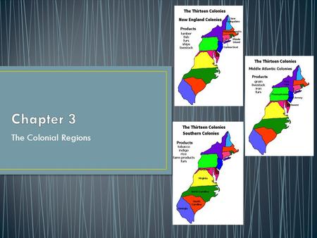 The Colonial Regions. Pilgrims King Charles I (1625) The Anglican Church Governor John Winthrop “A city upon a hill”