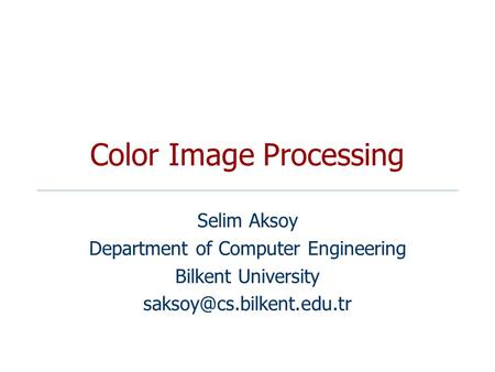 Color Image Processing