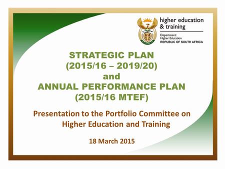 ANNUAL PERFORMANCE PLAN (2015/16 MTEF)