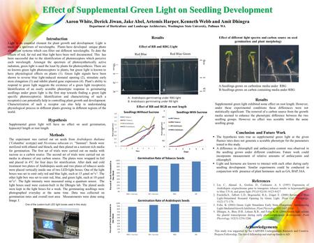 Introduction Light is an essential element for plant growth and development. Light is made of a spectrum of wavelengths. Plants have developed unique photo.