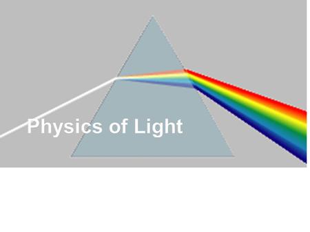 Light Electromagnetic waveElectromagnetic wave Needs NO medium to travelNeeds NO medium to travel Transverse wave.Transverse wave. Speed of Light – 3.00.