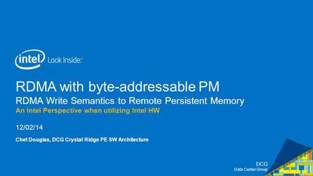 12/02/14 Chet Douglas, DCG Crystal Ridge PE SW Architecture