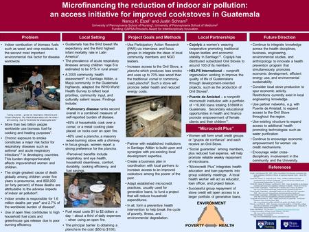 Women will form small credit groups or “grupos de confianza” and each receive an Onil Stove. “Social guarantee” among members, plus reduced fuel expense,