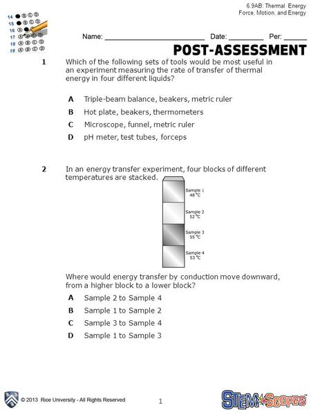 6.9AB: Thermal Energy Force, Motion, and Energy 1