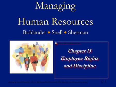 Managing Human Resources Bohlander  Snell  Sherman