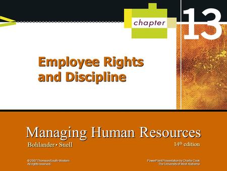 Employee Rights and Discipline