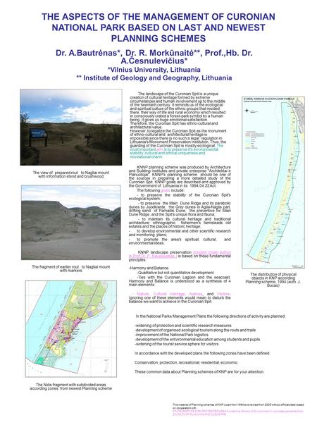 This material of Planning schemes of KNP (used from 1994 and newest from 2005 without official state) based on cooperation with STATE SERVICE FOR PROTEGTED.