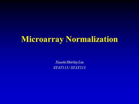 Microarray Normalization