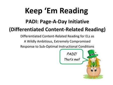 Keep ‘Em Reading. Rita & John Rita Platt is a Nationally Board Certified teacher. Her experience includes teaching learners of all levels from kindergarten.