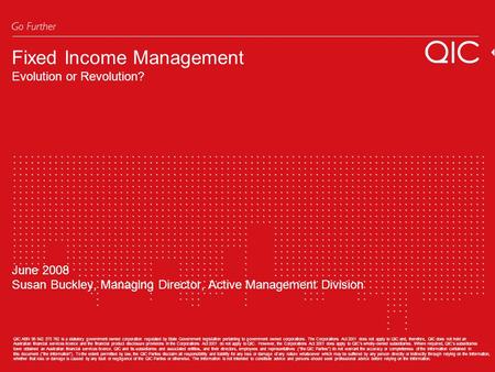 Fixed Income Management Evolution or Revolution