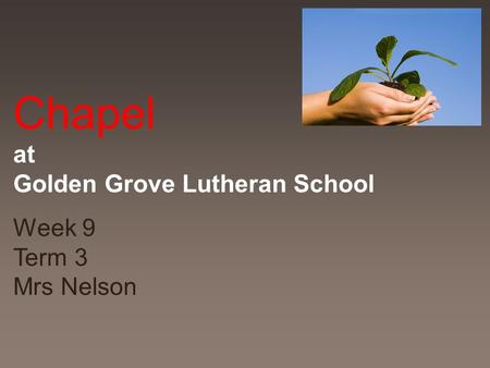 Chapel at Golden Grove Lutheran School Week 9