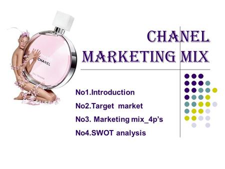 CHANEL MARKETING MIX No1.Introduction No2.Target market