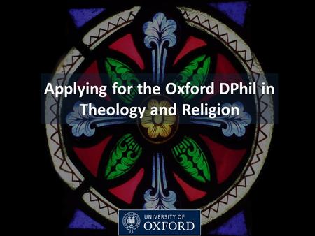 Applying for the Oxford DPhil in Theology and Religion