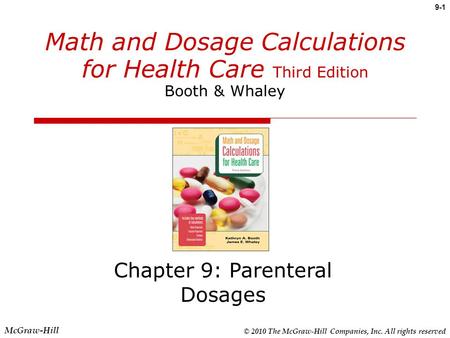 Chapter 9: Parenteral Dosages