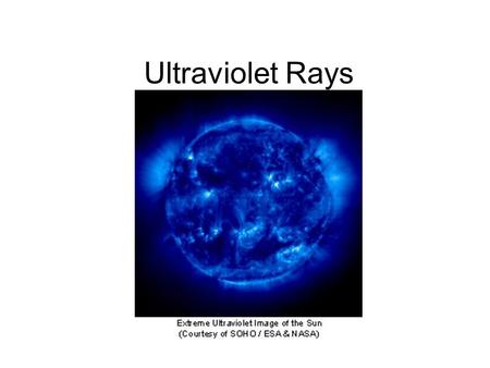 Ultraviolet Rays. What are ultraviolet rays? A type of electromagnetic wave with a shorter wave length. They are invisible to the naked eye, and typically.